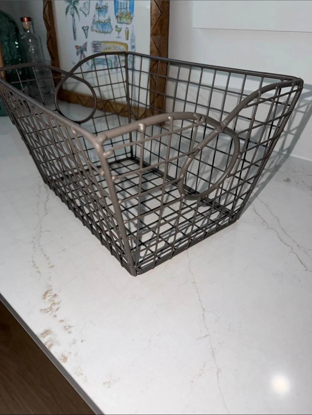 Magnolia Metal Wire Storage Basket in gray - Stylish Home Accents farmhouse